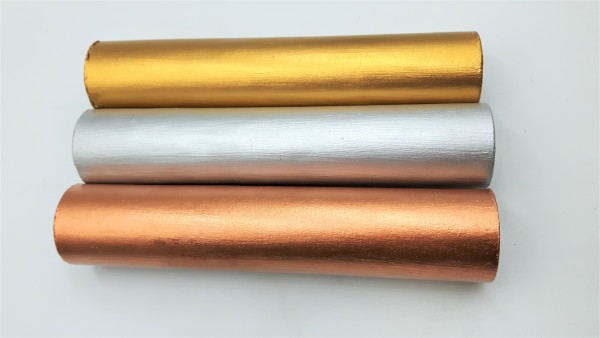 Candle Tubes plain tube Card in copper silver or gold 150mm x 26mm   