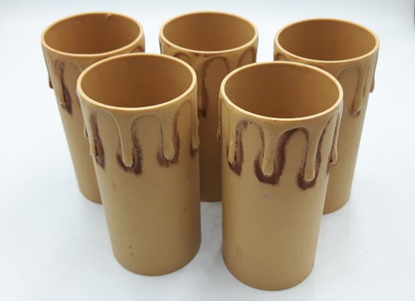 Antique effect plastic drip candle tubes 85mm height x 39mm internal diameter