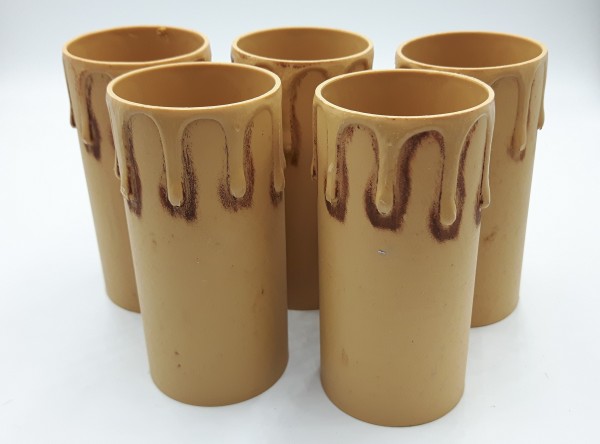 Antique effect plastic drip candle tubes 85mm height x 39mm internal diameter