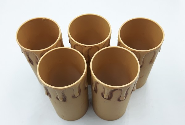 Antique effect plastic drip candle tubes 85mm height x 39mm internal diameter