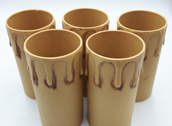 Antique effect plastic drip candle tubes 85mm height x 39mm internal diameter