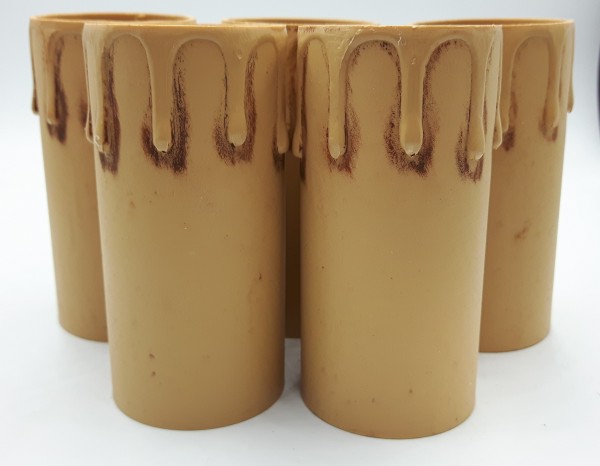 Antique effect plastic drip candle tubes 85mm height x 39mm internal diameter