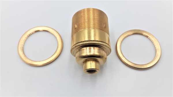 ES E27- 3 part bulb holder lamp holder solid brass 10mm thread 