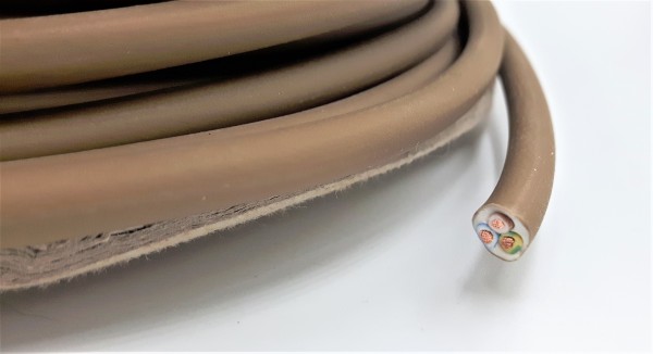 PVC 3 Core Flex Electrical Cable 0.75mm dark bronze brown matt finish