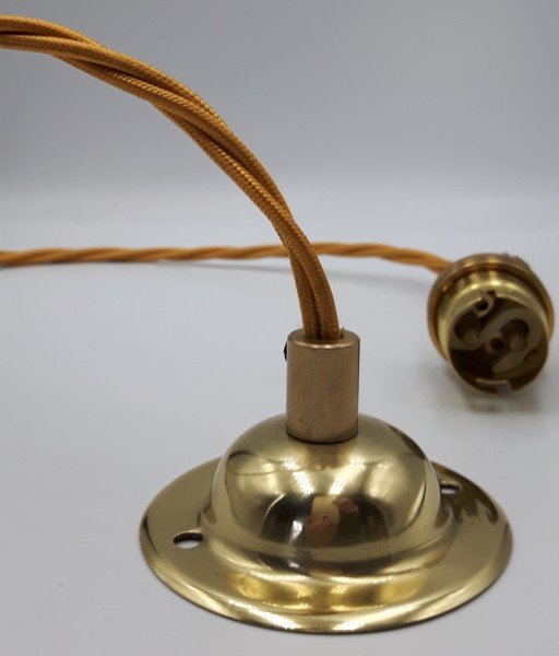 Brass Ceiling Rose With B22 Lamp Holder Set 