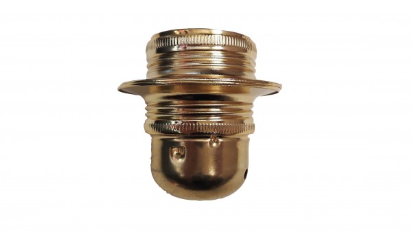 ES E27 bulb lamp holder 3 part plus shade ring in Brass