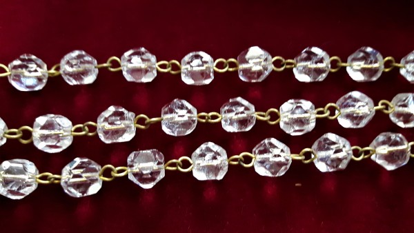 12 inch strand of glass beads ready pinned in brass