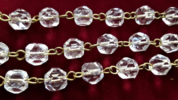 12 inch strand of glass beads ready pinned in brass