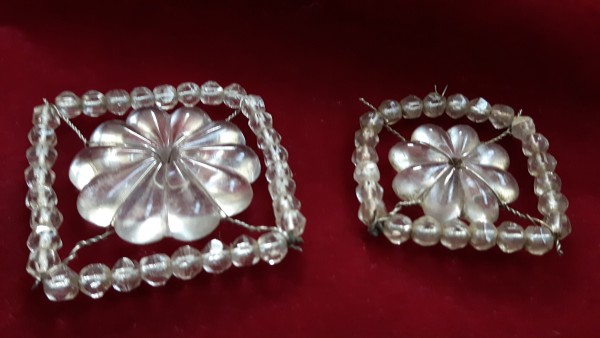 Glass chandelier rosettes and beads large or small