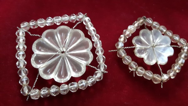 Glass chandelier rosettes and beads large or small