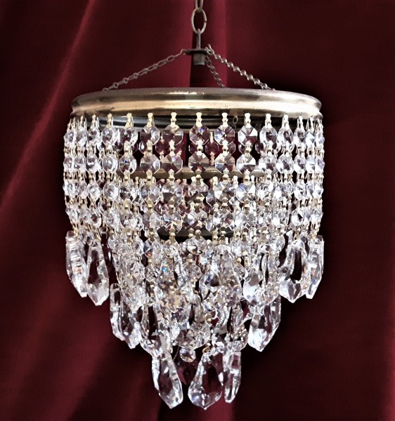 Three Tier Crystal Chandelier Lamp Shade SOLD 