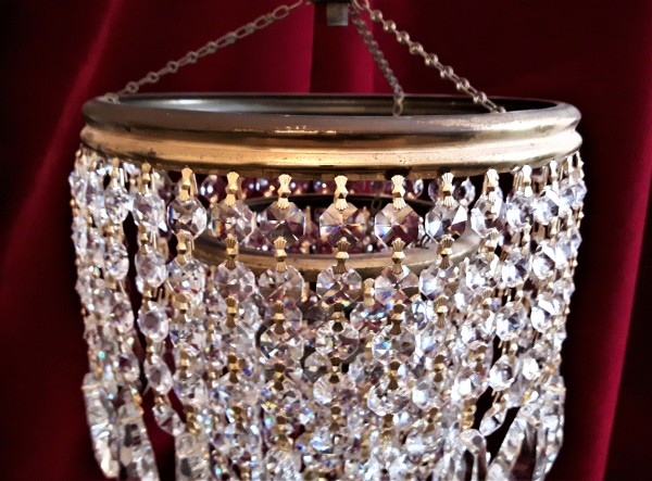 Three Tier Crystal Chandelier Lamp Shade SOLD 