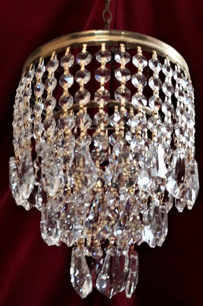 Three Tier Crystal Chandelier Lamp Shade SOLD 