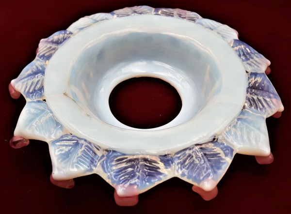 Murano Bobeche Milky Blue And Pink 