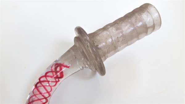 Victorian Chandelier arm with red cotton twist 