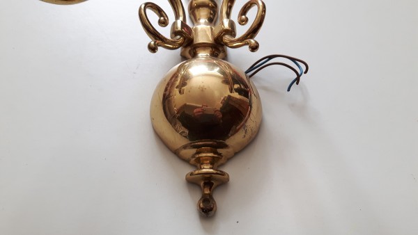 Brass Brass Plate Wall Light -  FOR RESTORATION