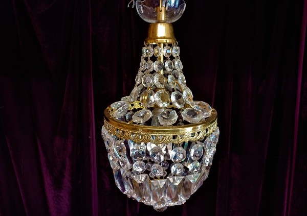 Crystal And Brass Chandelier SOLD