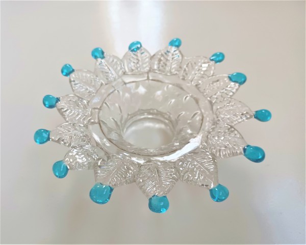 Murano chandelier canopy Clear and Blue 