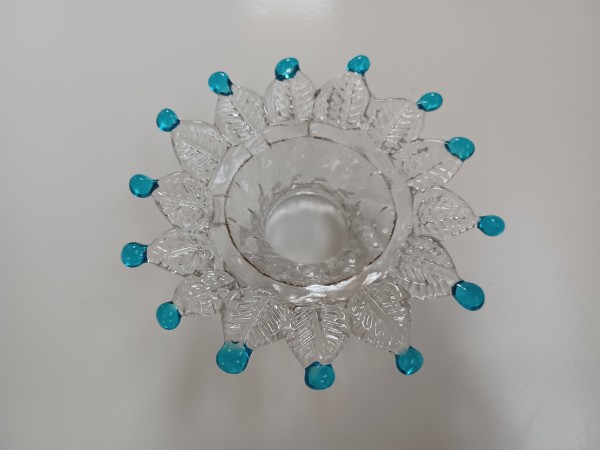 Murano chandelier canopy Clear and Blue 