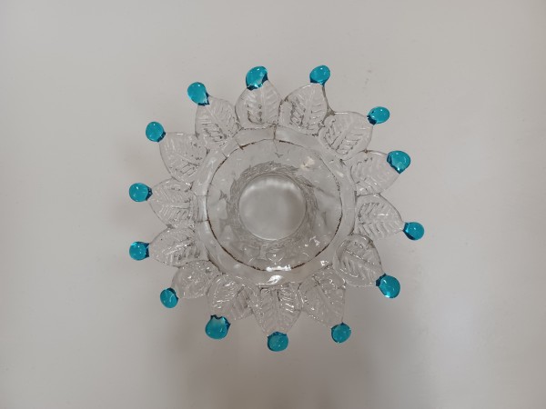 Murano chandelier canopy Clear and Blue 