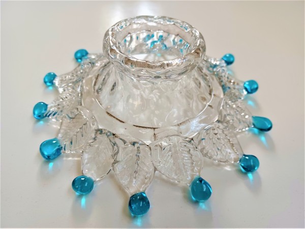 Murano chandelier canopy Clear and Blue 