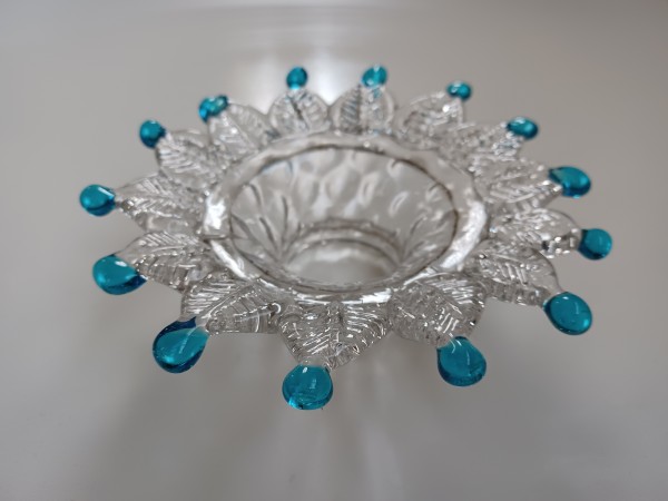 Murano chandelier canopy Clear and Blue 