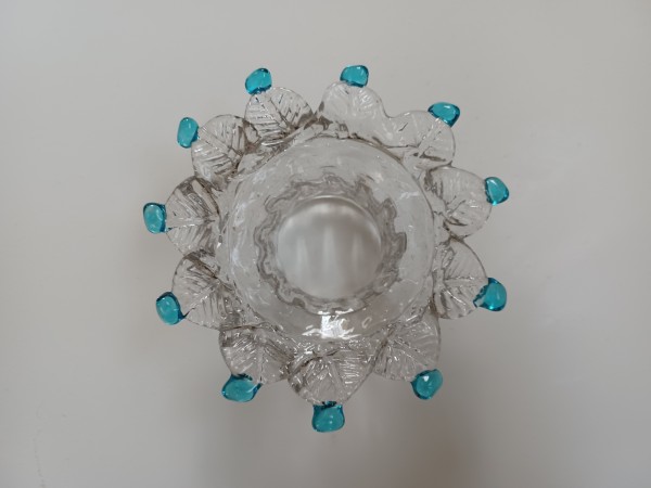 Murano chandelier small canopy Clear and Blue 