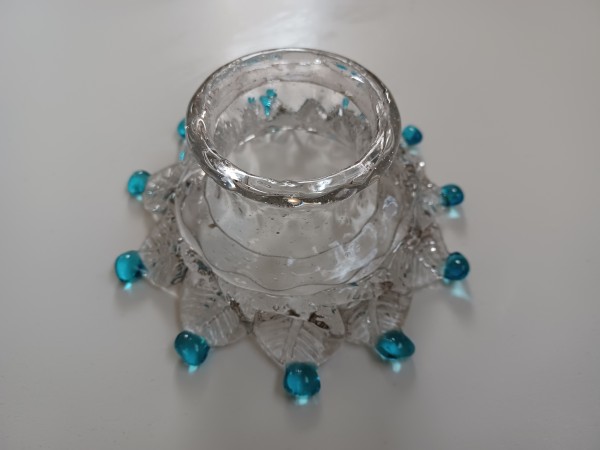 Murano chandelier small canopy Clear and Blue 