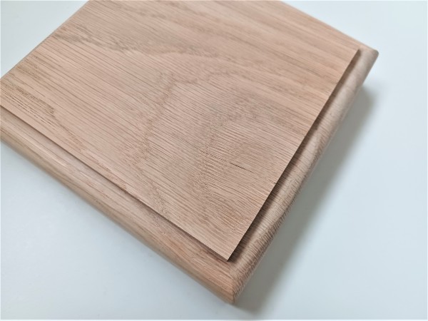 Thick square ceiling pattress manufactured from Oak. Approx. width 125mm