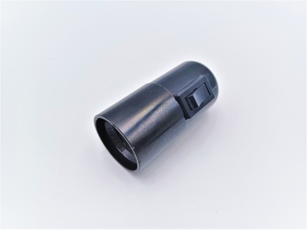 Bakelite switched lamp holder ES E27 Plain skirt black 10MM base thread  