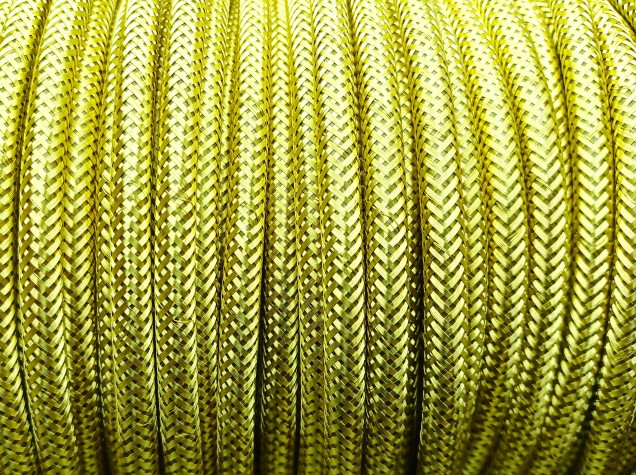 3 CORE ROUND OVERBRAID BRIGHT BRASS ELECTRIC FLEX 0.50MM  