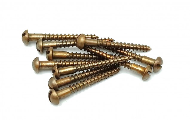 Wood screws antique brass solid brass dome flat head