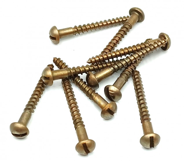 Wood screws antique brass solid brass dome flat head