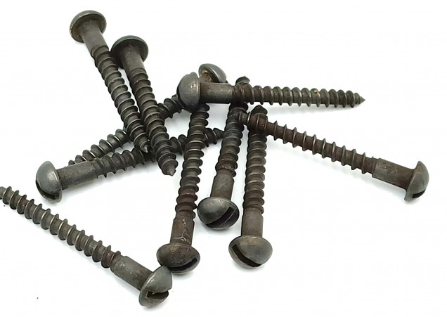 Wood screws dark bronze solid brass dome flat head 