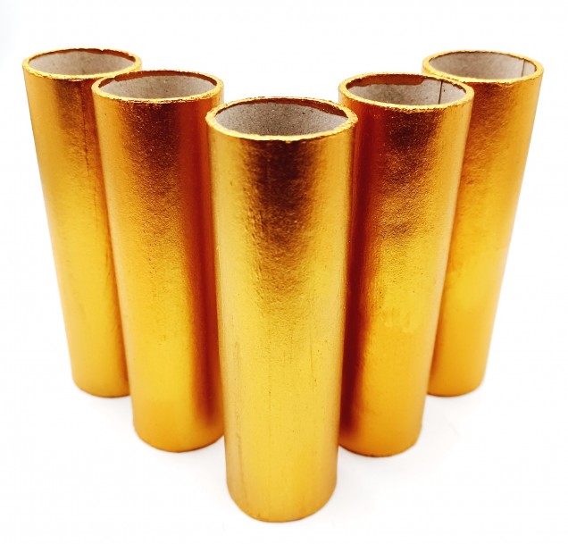 Chandelier Candle Tubes antique gold Card 100mm x 26mm