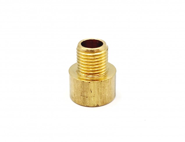 SOLID BRASS REDUCER 13MM FEMALE TO 10MM MALE