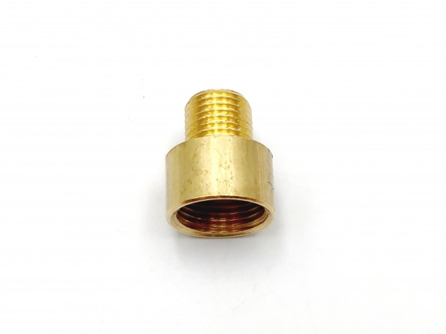 SOLID BRASS REDUCER 13MM FEMALE TO 10MM MALE