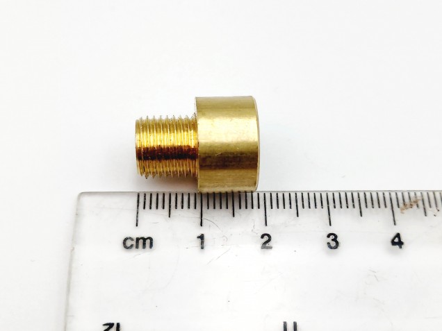 SOLID BRASS REDUCER 13MM FEMALE TO 10MM MALE