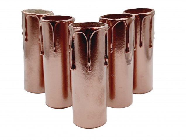 Candle Tubes copper Drip Card 100mm x 32mm 5 pack