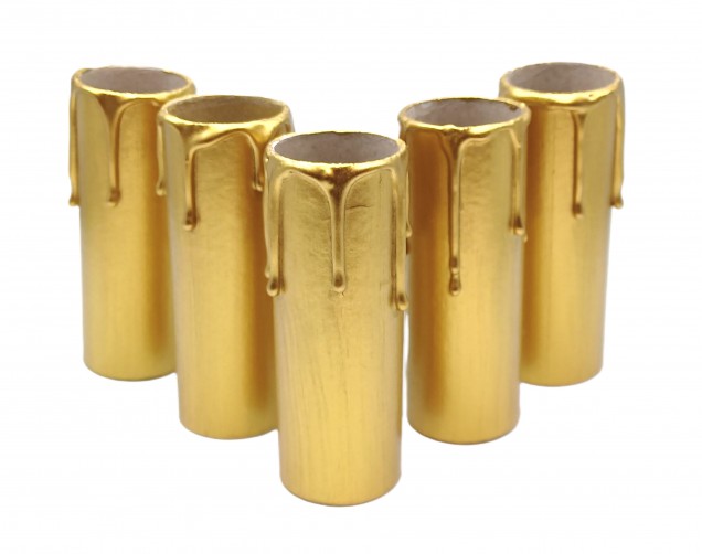Candle Tubes gold Drip Card 100mm x 32mm 5 pack