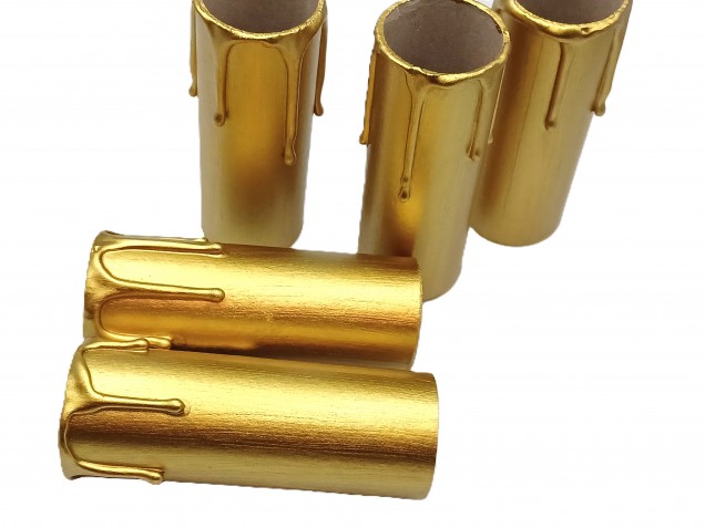 Candle Tubes gold Drip Card 100mm x 32mm 5 pack