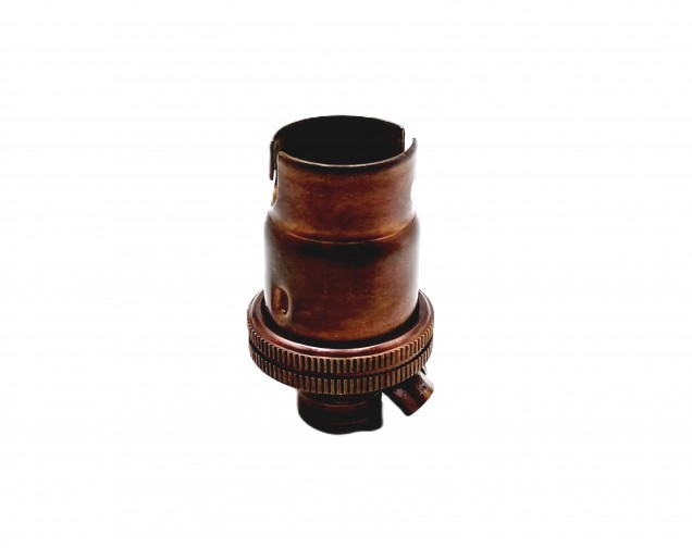 Antique brass lamp holder SBC B15 plain skirt 10mm base Thread 