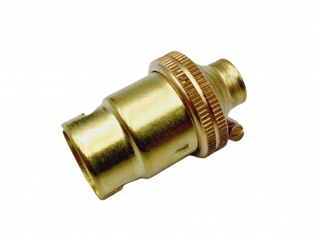 Brass plated bulbholder lamp holder SBC  B15 PLAIN SKIRT 10mm Thread