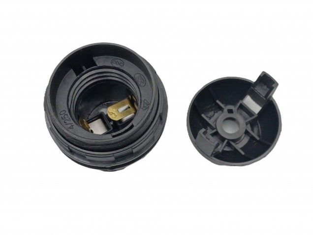 E27 Black Plastic Lamp Holder With Shade Rings