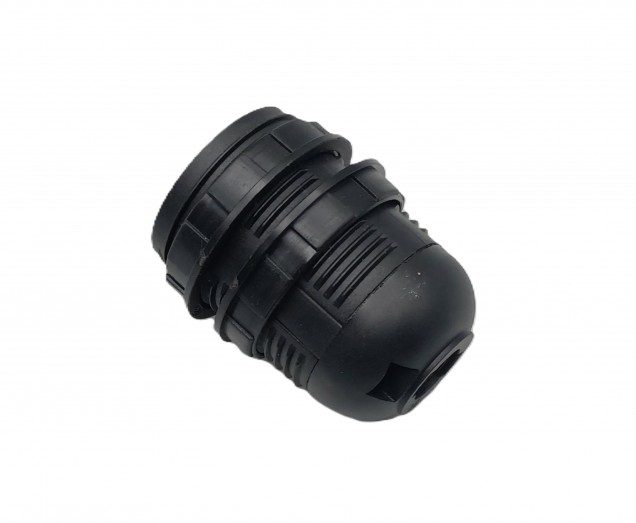 E27 Black Plastic Lamp Holder With Shade Rings