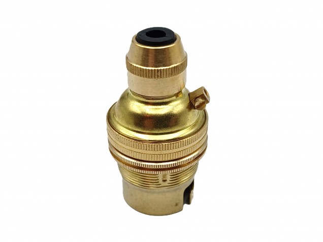 Brass large bayonet cap bulb holder with fixed cord grip 