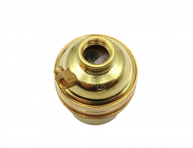 Brass lamp holder Bayonet cap  B22 3 part earthed Threaded Skirt