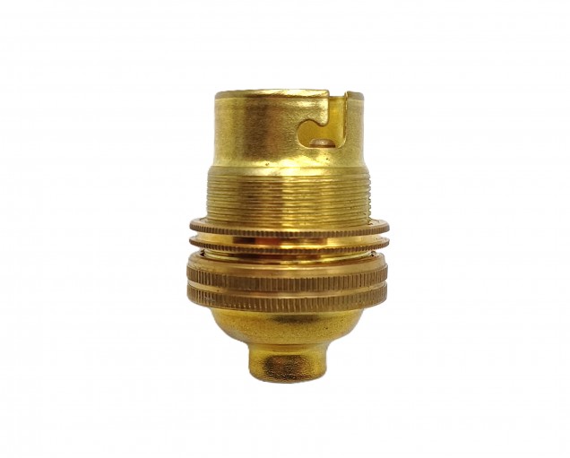 Brass lamp holder Bayonet cap  B22 3 part unearthed Threaded Skirt