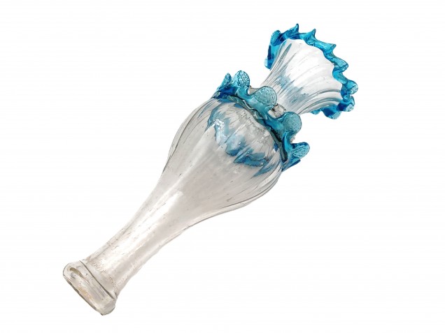 Murano Chandelier Stem Glass Turquoise and Clear 
