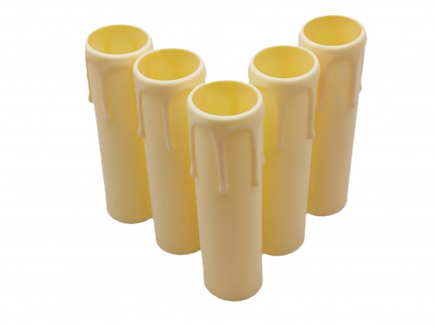 Candle Tube Ivory Drip Plastic 90mm x 27mm
